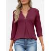 imageANRABESS Womens Tops 34 Length Sleeve Shirts Business Casual Dressy Blouses 2025 Fall Work Tunic Tee TShirts Office OutfitsBurgundy