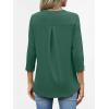 imageANRABESS Womens Tops 34 Length Sleeve Shirts Business Casual Dressy Blouses 2025 Fall Work Tunic Tee TShirts Office OutfitsDeep Green
