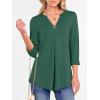 imageANRABESS Womens Tops 34 Length Sleeve Shirts Business Casual Dressy Blouses 2025 Fall Work Tunic Tee TShirts Office OutfitsDeep Green