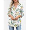 imageANRABESS Womens Tops 34 Length Sleeve Shirts Business Casual Dressy Blouses 2025 Fall Work Tunic Tee TShirts Office OutfitsMulti Leaf