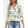 imageANRABESS Womens Tops 34 Length Sleeve Shirts Business Casual Dressy Blouses 2025 Fall Work Tunic Tee TShirts Office OutfitsMulti Leaf