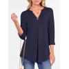 imageANRABESS Womens Tops 34 Length Sleeve Shirts Business Casual Dressy Blouses 2025 Fall Work Tunic Tee TShirts Office OutfitsNavy Blue