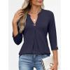 imageANRABESS Womens Tops 34 Length Sleeve Shirts Business Casual Dressy Blouses 2025 Fall Work Tunic Tee TShirts Office OutfitsNavy Blue