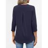 imageANRABESS Womens Tops 34 Length Sleeve Shirts Business Casual Dressy Blouses 2025 Fall Work Tunic Tee TShirts Office OutfitsNavy Blue