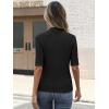 imageANRABESS Womens Tops Mock Neck Half Sleeve Shirts Ribbed Knit Slim Fit Basic Tee 2025 Summer Fall Dressy Casual TShirtsBlack