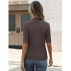 imageANRABESS Womens Tops Mock Neck Half Sleeve Shirts Ribbed Knit Slim Fit Basic Tee 2025 Summer Fall Dressy Casual TShirtsBrown
