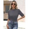 imageANRABESS Womens Tops Mock Neck Half Sleeve Shirts Ribbed Knit Slim Fit Basic Tee 2025 Summer Fall Dressy Casual TShirtsDeep Grey