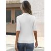 imageANRABESS Womens Tops Mock Neck Half Sleeve Shirts Ribbed Knit Slim Fit Basic Tee 2025 Summer Fall Dressy Casual TShirtsWhite