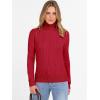 imageANRABESS Womens Turtleneck Cable Knit Sweaters Long Sleeve Fitted Business Casual Pullover Top 2025 Fall OutfitsRed