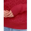 imageANRABESS Womens Turtleneck Cable Knit Sweaters Long Sleeve Fitted Business Casual Pullover Top 2025 Fall OutfitsRed