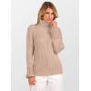 imageANRABESS Womens Turtleneck Sweater 2025 Long Sleeve Ribbed Chunky Knit Fall Pullover Sweater TopBright Tan