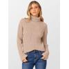 imageANRABESS Womens Turtleneck Sweater 2025 Long Sleeve Ribbed Chunky Knit Fall Pullover Sweater TopBright Tan
