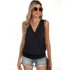 imageANRABESS Womens V Neck Tank Tops Wrap Banded Hem Shirts Sleeveless Ruched Going Out Blouse 2025 Summer Fashion ClothingBlack