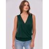 imageANRABESS Womens V Neck Tank Tops Wrap Banded Hem Shirts Sleeveless Ruched Going Out Blouse 2025 Summer Fashion ClothingDeep Green