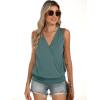 imageANRABESS Womens V Neck Tank Tops Wrap Banded Hem Shirts Sleeveless Ruched Going Out Blouse 2025 Summer Fashion ClothingGray Green