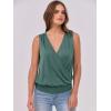 imageANRABESS Womens V Neck Tank Tops Wrap Banded Hem Shirts Sleeveless Ruched Going Out Blouse 2025 Summer Fashion ClothingGray Green