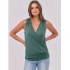 imageANRABESS Womens V Neck Tank Tops Wrap Banded Hem Shirts Sleeveless Ruched Going Out Blouse 2025 Summer Fashion ClothingGray Green