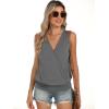 imageANRABESS Womens V Neck Tank Tops Wrap Banded Hem Shirts Sleeveless Ruched Going Out Blouse 2025 Summer Fashion ClothingGrey