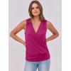 imageANRABESS Womens V Neck Tank Tops Wrap Banded Hem Shirts Sleeveless Ruched Going Out Blouse 2025 Summer Fashion ClothingHot Pink