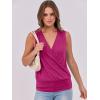 imageANRABESS Womens V Neck Tank Tops Wrap Banded Hem Shirts Sleeveless Ruched Going Out Blouse 2025 Summer Fashion ClothingHot Pink