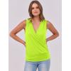 imageANRABESS Womens V Neck Tank Tops Wrap Banded Hem Shirts Sleeveless Ruched Going Out Blouse 2025 Summer Fashion ClothingNeon Green Yellow