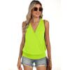 imageANRABESS Womens V Neck Tank Tops Wrap Banded Hem Shirts Sleeveless Ruched Going Out Blouse 2025 Summer Fashion ClothingNeon Green Yellow
