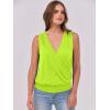 imageANRABESS Womens V Neck Tank Tops Wrap Banded Hem Shirts Sleeveless Ruched Going Out Blouse 2025 Summer Fashion ClothingNeon Green Yellow