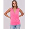imageANRABESS Womens V Neck Tank Tops Wrap Banded Hem Shirts Sleeveless Ruched Going Out Blouse 2025 Summer Fashion ClothingNeon Hot Pink