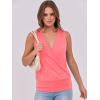 imageANRABESS Womens V Neck Tank Tops Wrap Banded Hem Shirts Sleeveless Ruched Going Out Blouse 2025 Summer Fashion ClothingNeon Orange Red