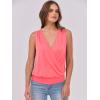 imageANRABESS Womens V Neck Tank Tops Wrap Banded Hem Shirts Sleeveless Ruched Going Out Blouse 2025 Summer Fashion ClothingNeon Orange Red