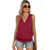imageANRABESS Womens V Neck Tank Tops Wrap Banded Hem Shirts Sleeveless Ruched Going Out Blouse 2025 Summer Fashion ClothingRed