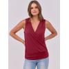 imageANRABESS Womens V Neck Tank Tops Wrap Banded Hem Shirts Sleeveless Ruched Going Out Blouse 2025 Summer Fashion ClothingRed