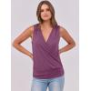 imageANRABESS Womens V Neck Tank Tops Wrap Banded Hem Shirts Sleeveless Ruched Going Out Blouse 2025 Summer Fashion ClothingViolet