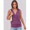 imageANRABESS Womens V Neck Tank Tops Wrap Banded Hem Shirts Sleeveless Ruched Going Out Blouse 2025 Summer Fashion ClothingViolet