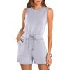 imageANRABESS Romper for Women Short Jumpsuit Summer Casual Dressy Sleeveless Outfits Beach Vacation 2025 Trendy One Piece ClothesBlue