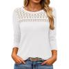 imageANRABESS Women Long Sleeve Shirts Lace Tops Business Work TShirts Dressy Casual Blouses 2025 Fall Trendy OutfitsWhite