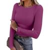imageANRABESS Women Long Sleeve Shirts Rib Knit Slim Fit Tops Basic Tee 2025 Fall Outfits Casual TShirt Underscrubs Layer ClothesRose Purple