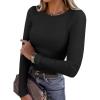 imageANRABESS Women Long Sleeve Thermal Shirt Fleece Tops 2025 Fall Winter Crew Neck Casual Base Layer TShirts Warm UndershirtsBlack