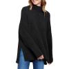 imageANRABESS Women Oversized Turtleneck Long Sleeve Spilt Fuzzy Knit Chunky 2025 Fall Pullover Sweaters Tops Winter Warm ClothesBlack