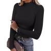 imageANRABESS Womens Lettuce Trim Mock Neck Long Sleeve Tops 2025 Casual Dressy Ribbed Knit Slim Fit Tee Shirt Fall Layer OutfitsBlack