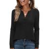 imageANRABESS Womens Long Sleeve Shirts 2025 Fall Henley Business Dressy Casual Tops V Neck Button Down TShirts Work BlousesBlack