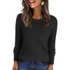 imageANRABESS Womens Long Sleeve Shirts 2025 Fall Lightweight Sweater Tunic Tops Crewneck Casual Loose Fit Work Travel OutfitsBlack