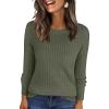 imageANRABESS Womens Long Sleeve Shirts 2025 Fall Lightweight Sweater Tunic Tops Crewneck Casual Loose Fit Work Travel OutfitsDeep Green
