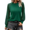 imageANRABESS Womens Long Sleeve Shirts Lace Tops Business Casual Blouses 2025 Fall Fashion OutfitsGreen