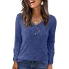 imageANRABESS Womens Long Sleeve Tunic Tops for Leggings Casual V Neck Button Shirts 2025 Fall Light Pullover Sweaters BlouseDark Blue