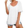 imageANRABESS Womens Oversized T Shirts Short Sleeve V Neck Shirts Summer Casual Loose Slit Tunic Top Fashion 2025 Outfits ClothesWhite