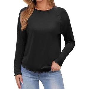 imageANRABESS Womens Long Sleeve Shirts Crewneck Basic TShirts Going Out Tops Casual Floral Tee 2025 Trendy Outfits ClothesBlack
