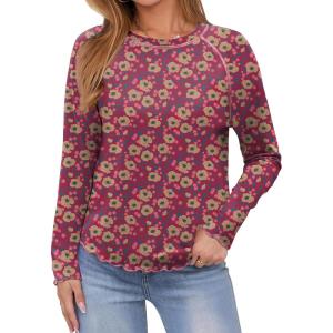 imageANRABESS Womens Long Sleeve Shirts Crewneck Basic TShirts Going Out Tops Casual Floral Tee 2025 Trendy Outfits ClothesColorful Floral 3