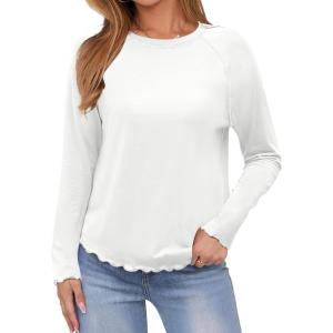 imageANRABESS Womens Long Sleeve Shirts Crewneck Basic TShirts Going Out Tops Casual Floral Tee 2025 Trendy Outfits ClothesWhite
