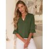 imageANRABESS Blouses for Women Dressy Casual 34 Sleeve V Neck Shirts Business Work Tunic Tops 2025 Fall Outfits ClothesArmy Green
